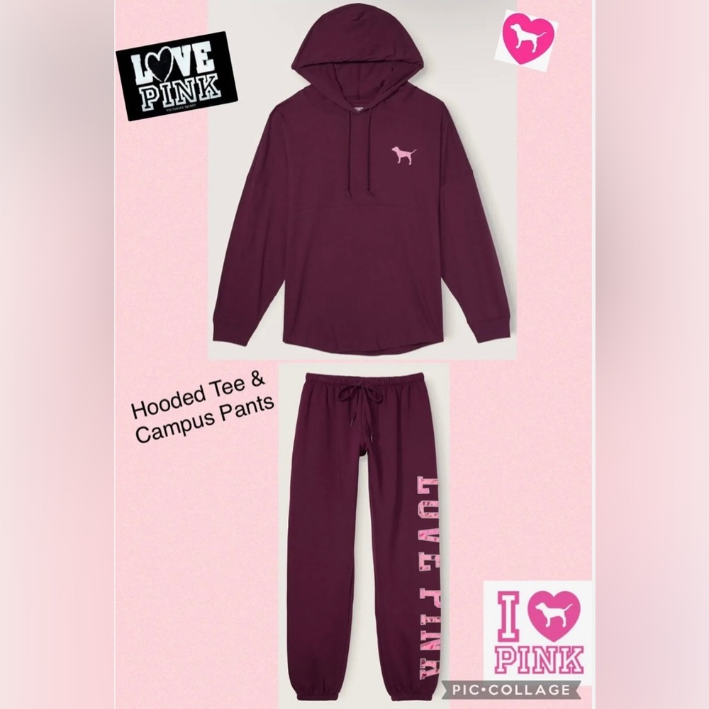 Victoria's Secret Pink Oversized Hooded Tee
Varsity & Pant Outfit XL VS Bling
